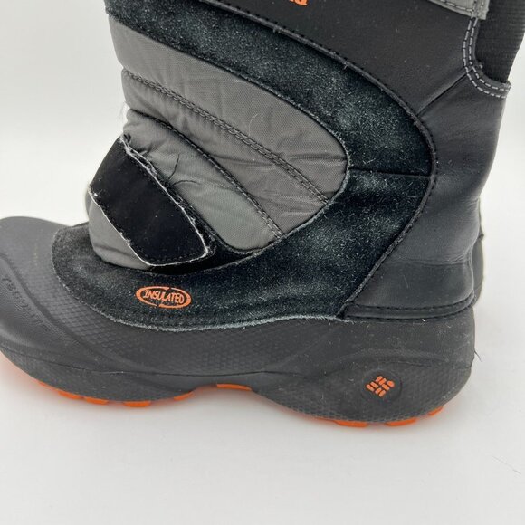 Columbia Techlite Boots Winter Snow Day Black Orange Leather Rubber size 6 - Picture 8 of 16